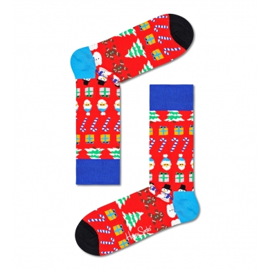 Happy Socks Daily Crew Sock All I Want For Christmas red - 1 Pair