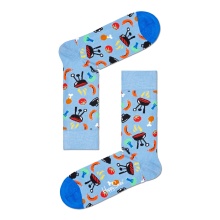 Happy Socks Daily Sock Crew Barbeque (BBQ) light blue - 1 pair