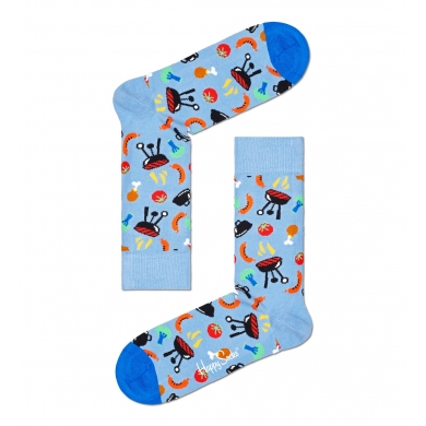 Happy Socks Daily Sock Crew Barbeque (BBQ) light blue - 1 pair