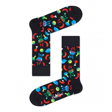 Happy Socks Daily Sock Crew Barbeque (BBQ) black - 1 pair