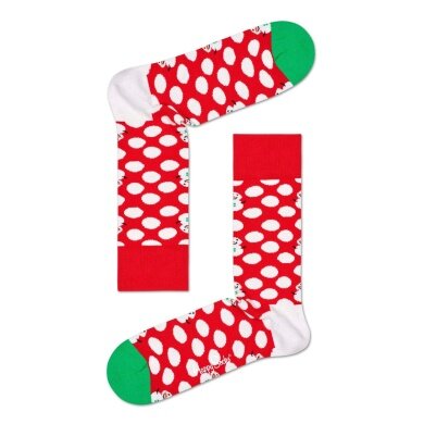 Happy Socks Daily Sock Crew Big Dot Snowman (Snowman) red/green - 1 Pair