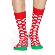 Happy Socks Daily Sock Crew Big Dot Snowman (Snowman) red/green - 1 Pair