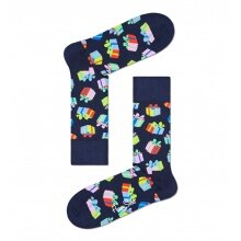 Happy Socks Daily Sock Crew Happy Birthday Gift (Present) dark blue - 1 Pair