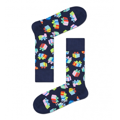 Happy Socks Daily Sock Crew Happy Birthday Gift (Present) dark blue - 1 Pair