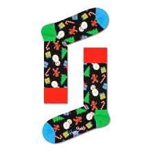 Happy Socks Daily Sock Crew Bring it On (Christmas) black - 1 pair