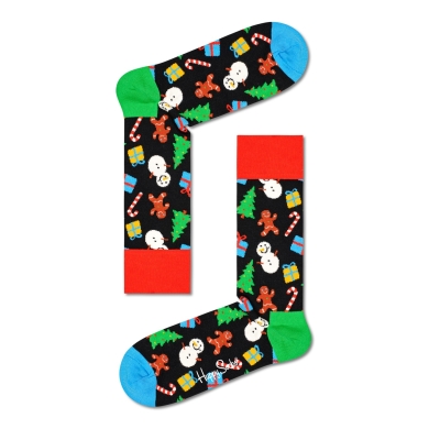 Happy Socks Daily Sock Crew Bring it On (Christmas) black - 1 pair