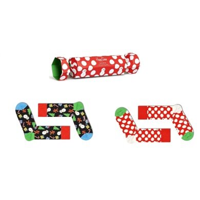 Happy Socks Daily Sock Crew Big Dot Snowman Gift Set (Gift Candy) - 2 Pairs