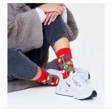 Happy Socks Daily Sock Crew Christmas Gift (Christmas present) red - 1 pair