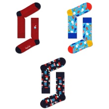 Happy Socks Daily Sock Crew Decoration Time Gift Set blue/red <b>Gift Box</b> - 3 Pairs