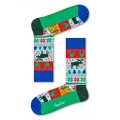 Happy Socks Daily Sock Crew Fair Isle green - 1 Pair