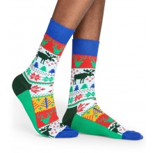 Happy Socks Daily Sock Crew Fair Isle green - 1 Pair