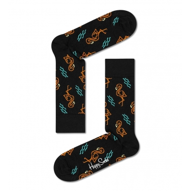 Happy Socks Daily Sock Crew Flamingo black - 1 pair