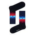 Happy Socks Daily Sock Crew Faded Diamond black/blue/red - 1 pair