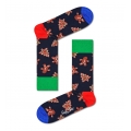 Happy Socks Daily Sock Crew Gingerbread Cookies navy blue/brown - 1 Pair