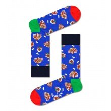 Happy Socks Daily Sock Crew Gingerbread House (Lebkuchenhaus) blue/multicoloured - 1 pair