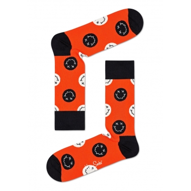 Happy Socks Daily Sock Crew Halloween Smiley orange 1-pack