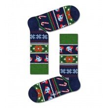 Happy Socks Daily Sock Crew Happy Holiday Dog green/blue - 1 Pair