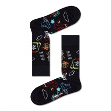 Happy Socks Daily Sock Crew Ho Ho Ho Christmas black - 1 pair