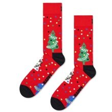 Happy Socks Daily Sock Crew Happy Holidays (Christmas Tree) red - 1 Pair