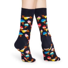 Happy Socks Daily Sock Crew Ice Cream (Ice Cream Cone) Navy Blue - 1 Pair