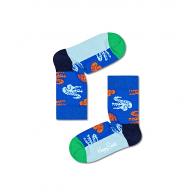 Happy Socks Daily Sock Crew Kids Crocodile Blue Children - 1 Pair