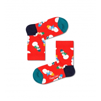 Happy Socks Day Sock Crew Kids Snowman Red Children - 1 Pair