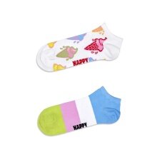 Happy Socks Daily Sock Sneaker Low Ice Cream & Stripe white/multicoloured - 2 Pairs