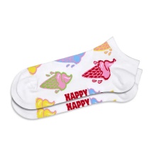 Happy Socks Daily Sock Sneaker Low Ice Cream & Stripe white/multicoloured - 2 Pairs