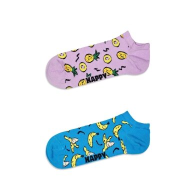 Happy Socks Daily Sock Sneaker Low Fruit (Pineapple/Banana) lilac/blue - 2 Pairs