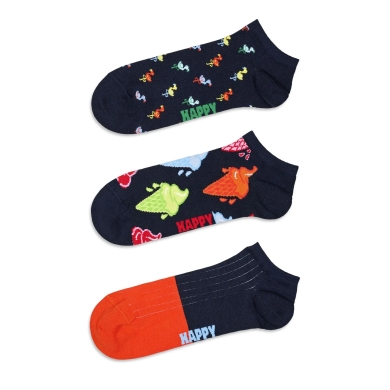 Happy Socks Daily Sock Sneaker Low (Ice/Flamingo) navy blue - 3 pairs