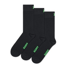 Happy Socks Daily Sock Crew Solid black - 3 pairs