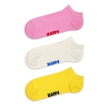 Happy Socks Daily Sock Sneaker Low Solid pink/yellow/white - 3 Pairs