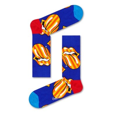 Happy Socks Daily Sock Crew Rolling Stones Tumbling Stripes blue 1pc