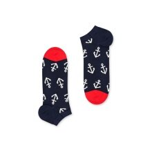 Happy Socks Daily Sock Sneaker Low Big Anchor (Anchor) navy blue - 1 Pair