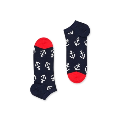 Happy Socks Daily Sock Sneaker Low Big Anchor (Anchor) navy blue - 1 Pair