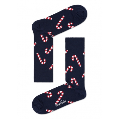 Happy Socks Daily Sock Crew Candy Cane (Navy Blue) - 1 Pair