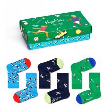 Happy Socks Daily Sock Crew Kids Sport Gift Gift Box Green Children - 3 Pairs