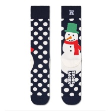 Happy Socks Daily Sock Crew Jumbo Snowman (Snowman) dark blue/white - 1 pair