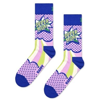 Happy Socks Daily Sock Crew Super Mom violet/blue - 1 Pair