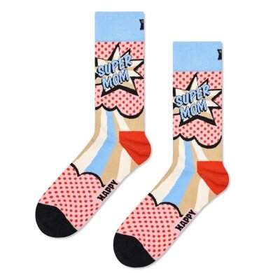 Happy Socks Daily Sock Crew Super Mom pink/multicoloured - 1 Pair