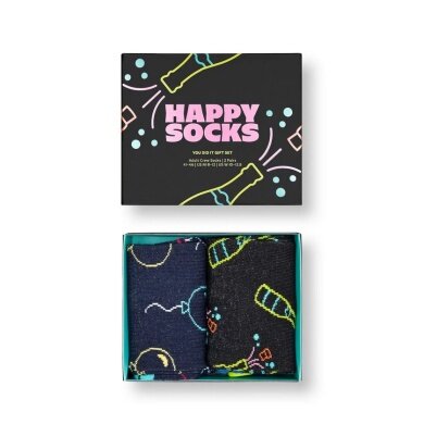 Happy Socks Daily Sock Crew You Did It Socks Gift Set (Graduation) 2024 black <b>Gift Box </b> - 2 Pairs