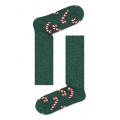 Happy Socks Wool Sock Crew Candy Cane (Zuckerstange) Cosy Green 1-pack