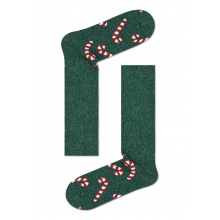 Happy Socks Wool Sock Crew Candy Cane (Zuckerstange) Cosy Green 1-pack