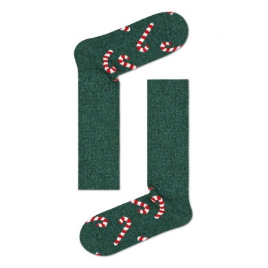 Happy Socks Wool Sock Crew Candy Cane (Zuckerstange) Cosy Green 1-pack