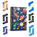 Happy Socks Daily Sock Crew Christmas Special #2 - Advent Calendar with 24 Pairs - blue