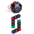 Happy Socks Daily Sock Crew Gingerbread Cookies navy blue/brown <b>Gift Box</b> - 1 Pair