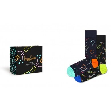 Happy Socks Daily Sock Crew You Did It Socks Gift Set (Graduation) black <b>Gift Box </b> - 2 Pairs