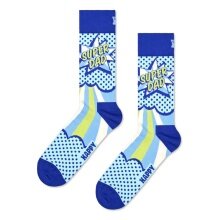 Happy Socks Daily Sock Crew Super Dad light blue - 1 Pair