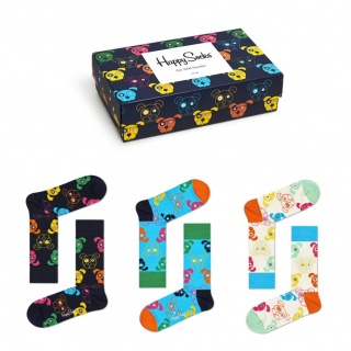 Happy Socks Daily Sock Crew Mixed Dogs Gift Box - 3 Pairs