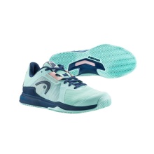 Head Tennis Shoes Sprint Team 3.0 Clay/Sand Court Aqua Blue Women